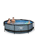EXIT Stone pool 10ft x 30in with filter pump and canopy - grey