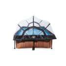 EXIT Wood Pool 7.2x4.9x2.1ft with Filter & Dome - Brown