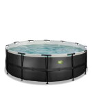 EXIT Black Leather pool 14ft x 48in with sand filter pump - black