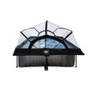 EXIT Black Wood pool 10ft x 6.6ft x 25.6in with filter pump and dome - black