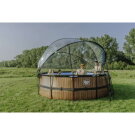 EXIT Black Leather pool 14ft x 48in with sand filter pump and dome - black