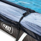 EXIT Black Wood pool 7ft x 5ft x 25.6in with filter pump and dome - black
