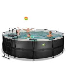 EXIT Black Leather pool 15ft x 48in with sand filter pump - black