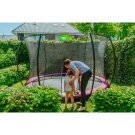 EXIT Silhouette ground trampoline 14ft with safety net - pink