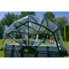 EXIT Black Leather pool 18ft x 8ft x 48in with sand filter pump and dome - black