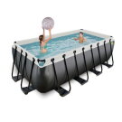 EXIT Black Leather pool 13ft x 6.6ft x 48in with sand filter pump - black