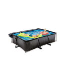 EXIT Black Wood pool 7ft x 5ft x 25.6in with filter pump and dome - black