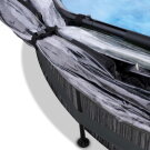 EXIT Black Wood pool 12ft x 30in with filter pump and dome - black
