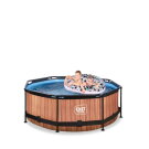 EXIT Wood pool 8ft x 30in with filter pump - brown