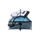 EXIT Stone pool 7ft x 5ft x 25.6in with filter pump and dome - grey