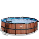 EXIT Wood pool 16ft x 48in with sand filter pump and dome - brown