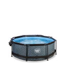 EXIT Stone pool 8ft x 30in with filter pump and dome - grey