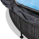 EXIT Black Wood pool ø244x76cm with filter pump and canopy - black