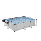 EXIT Soft Grey Pool 10x6.6x2ft with Filter Pump & Dome
