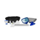 EXIT Black Leather pool 15ft x 48in with sand filter pump and dome and accessory set - black