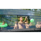 EXIT Wood pool 18ft x 8ft x 48in with sand filter pump and dome - brown