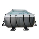 EXIT Black Leather pool 13ft x 6.6ft x 48in with sand filter pump - black