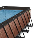 EXIT Wood pool 13ft x 6.6ft x 39in with sand filter pump and dome - brown