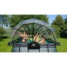 EXIT Wood pool 18ft x 8ft x 48in with sand filter pump and dome - brown