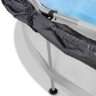 EXIT Soft Grey pool ø360x76cm with filter pump and canopy - grey