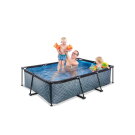 EXIT Stone pool 7ft x 5ft x 25.6in with filter pump - grey