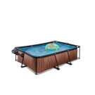 EXIT Wood Pool 7.2x4.9x2.1ft with Filter & Dome - Brown
