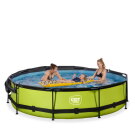 EXIT Lime pool 12ft x 30in with filter pump and canopy - green