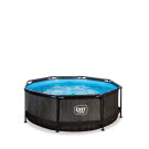 EXIT Black Wood pool 8ft x 30in with filter pump - black