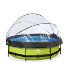 EXIT Lime pool 10ft x 30in with filter pump and dome - green