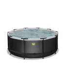 EXIT Black Leather pool 12ft x 48in with sand filter pump - black