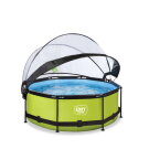 EXIT Lime pool 8ft x 30in with filter pump and dome - green