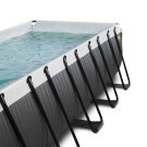 EXIT Black Leather pool 18ft x 8ft x 39in with sand filter pump - black