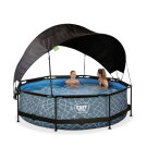EXIT Stone pool 10ft x 30in with filter pump and canopy - grey