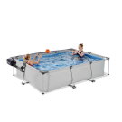 EXIT Soft Grey Pool 10x6.6x2ft with Filter Pump & Dome