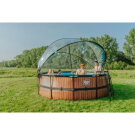 EXIT Black Leather pool ø427x122cm with sand filter pump and dome - black