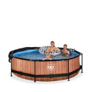 EXIT Wood pool 10ft x 30in with filter pump and canopy - brown