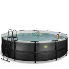 EXIT Black Leather pool 16ft x 48in with sand filter pump - black