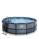 EXIT Stone pool 14ft x 48in with sand filter pump and dome - grey