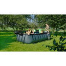 EXIT Wood pool 18ft x 8ft x 48in with sand filter pump - brown