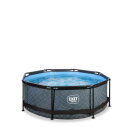 EXIT Stone pool 8ft x 30in with filter pump - grey
