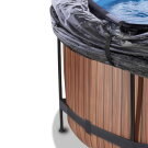 EXIT Wood pool 12ft x 48in with sand filter pump and dome - brown