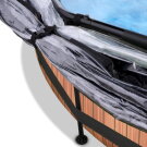 EXIT Wood pool ø300x76cm with filter pump and dome - brown