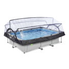 EXIT Soft Grey Pool 10x6.6x2ft with Filter Pump & Dome