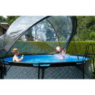 EXIT Stone pool ø427x122cm with sand filter pump and dome - grey