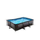 EXIT Black Wood pool 7ft x 5ft x 25.6in with filter pump - black