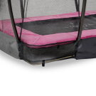 EXIT Silhouette ground trampoline 5x7ft with safety net - pink