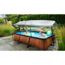 EXIT Stone pool 10ft x 6.6ft x 25.6in with filter pump and dome - grey