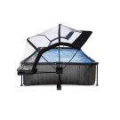 EXIT Black Wood pool 10ft x 6.6ft x 25.6in with filter pump and dome - black