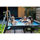 EXIT Wood pool 13ft x 6.6ft x 39in with sand filter pump - brown