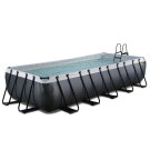 EXIT Black Leather pool 18ft x 8ft x 39in with sand filter pump - black